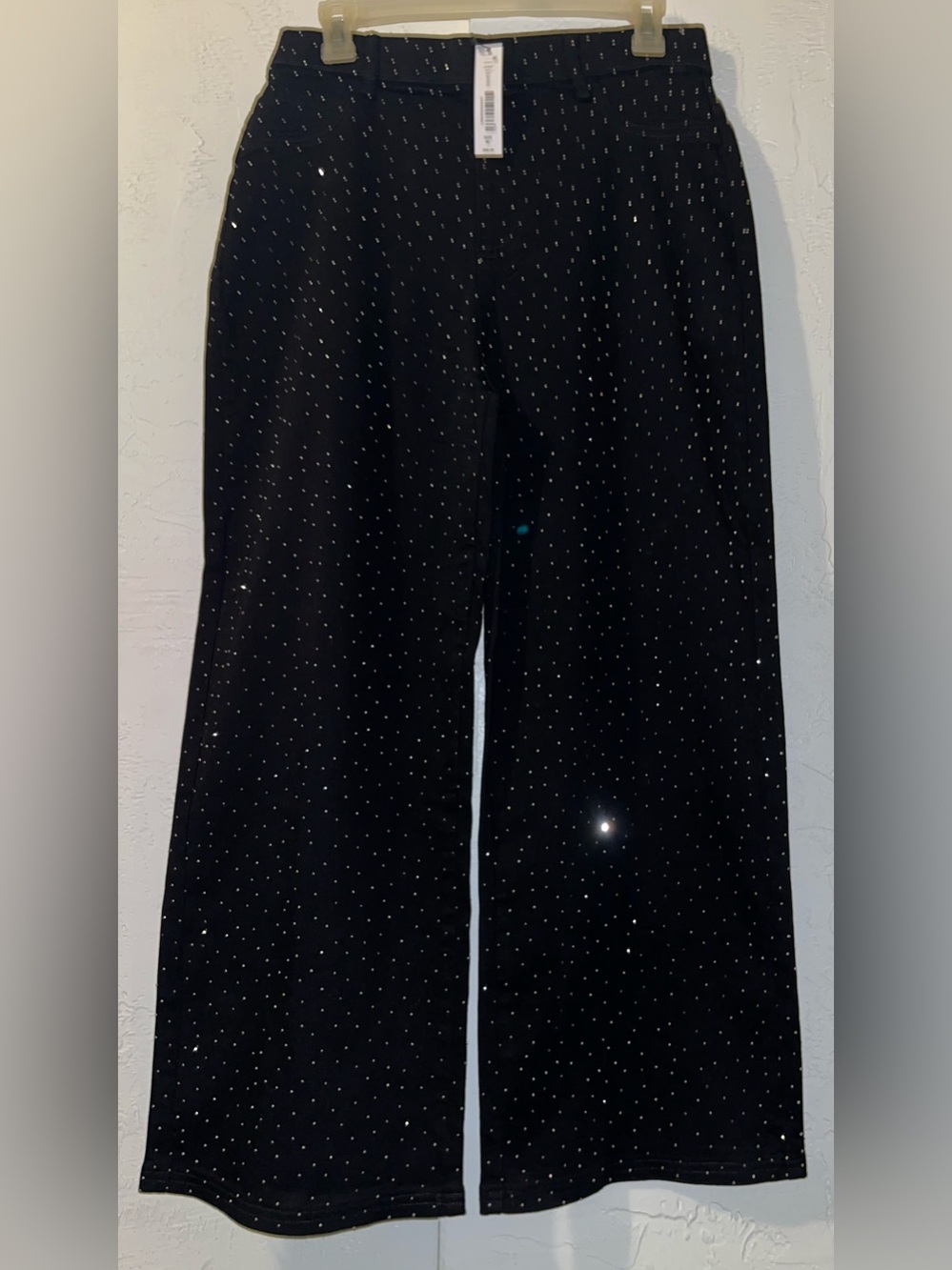 Anna & Ava Black Rhinestone All-Over Embellished Wide-Leg Pants NWT
